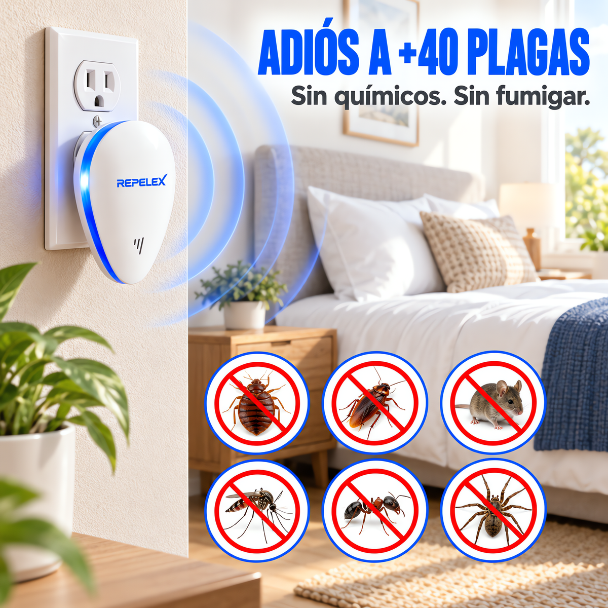 Repelex™–Repelente Ultrasónico de Plagas